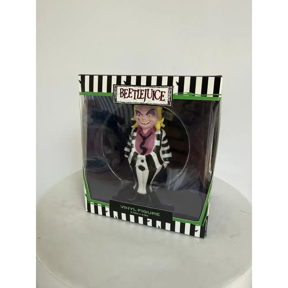 Beetlejuice CultureFly Vinyl Figure 4.5in Horror Goth Striped Suit Boxed TV 2024